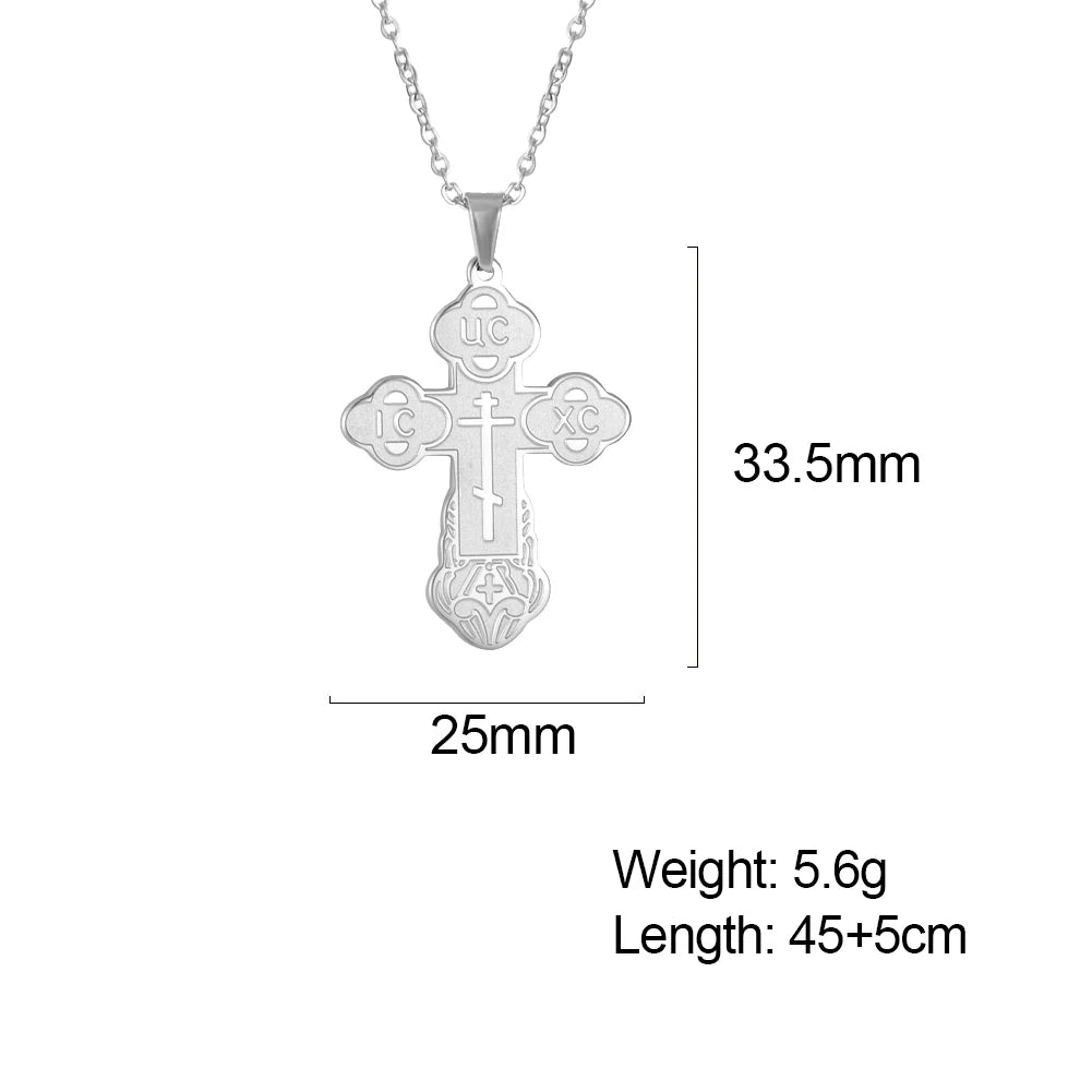 Stainless Steel Coloured Orthodox Crosses