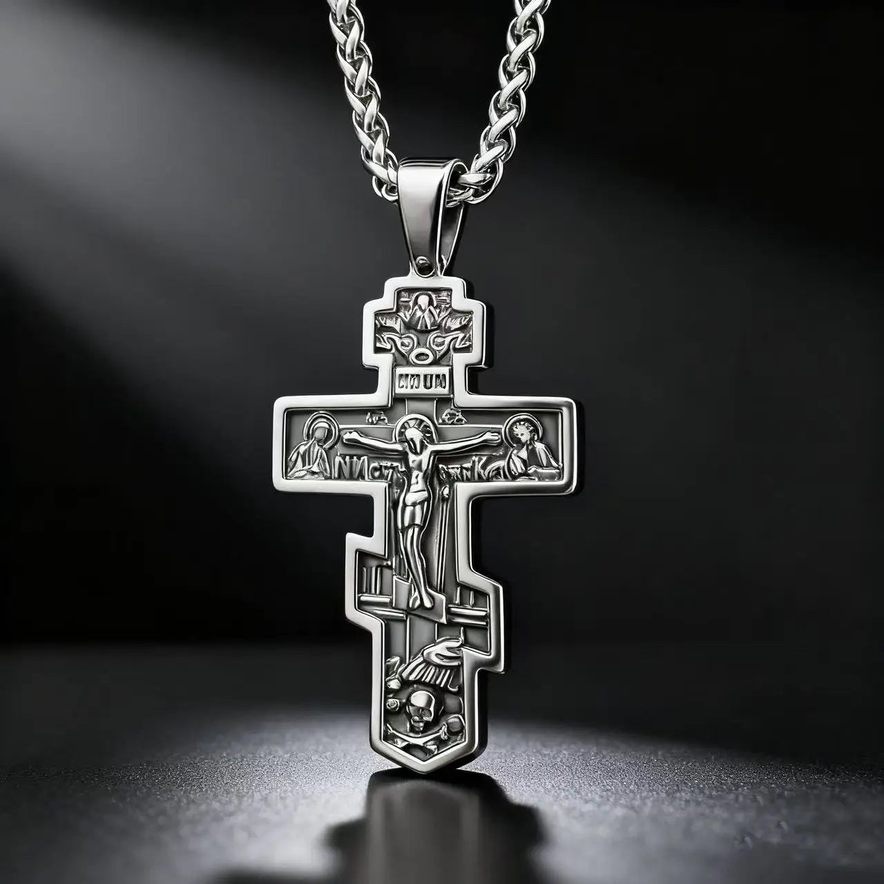 Stainless Steel Orthodox Cross Russian Style