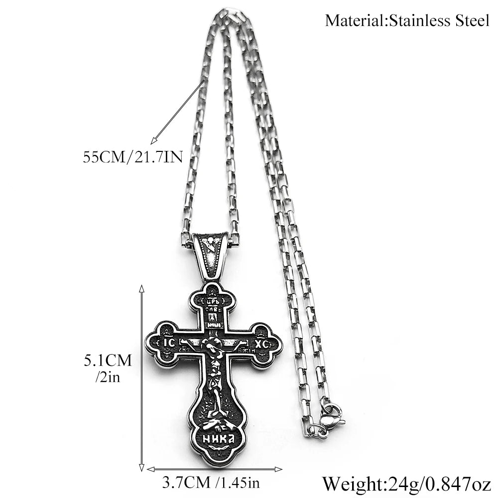 Orthodox Stainless Steel Cross Necklace