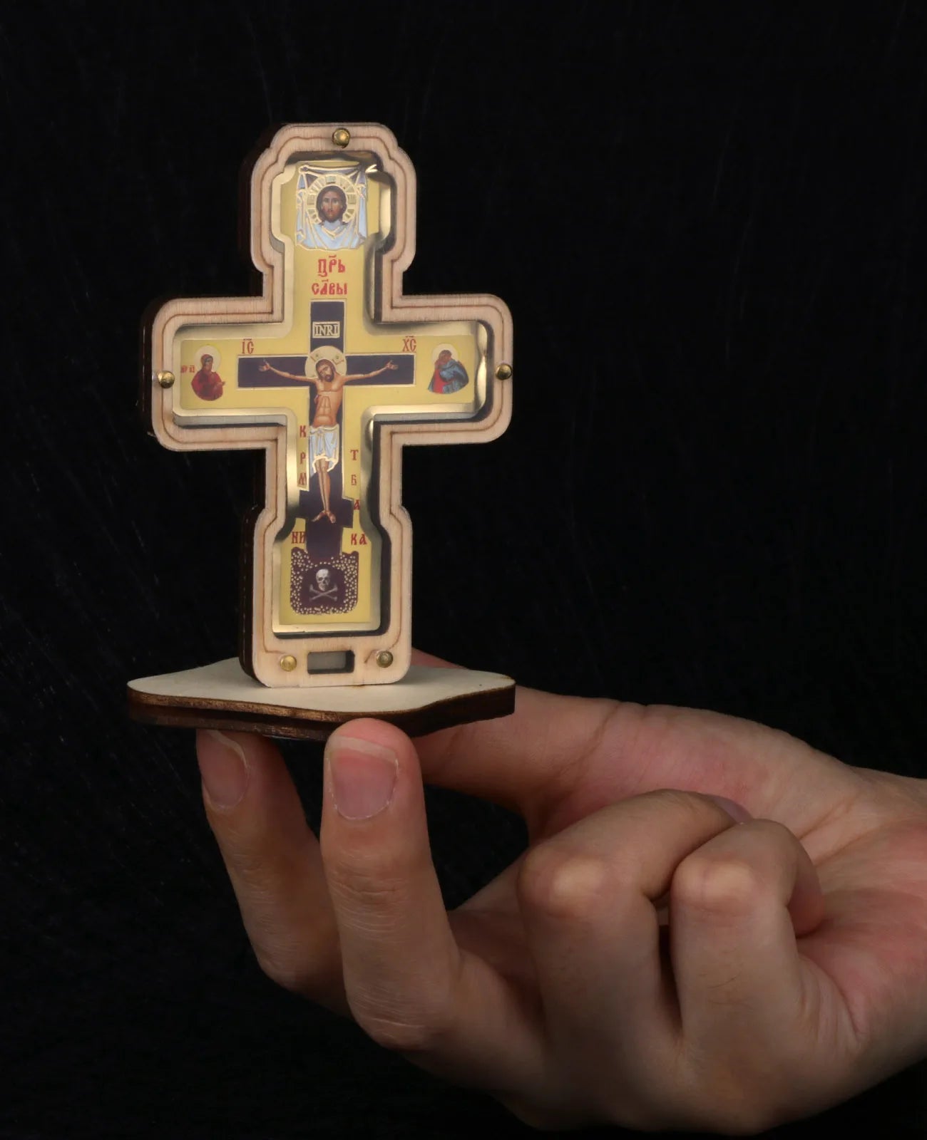 Wooden Crucifix with Base