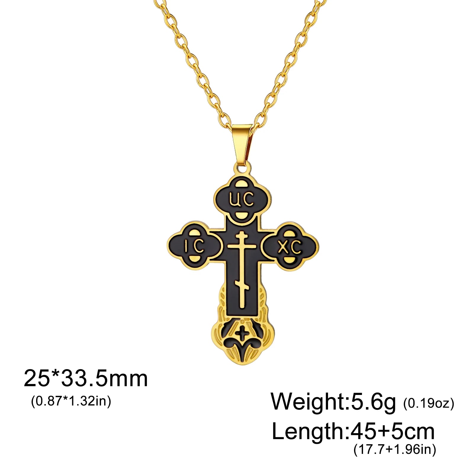 Stainless Steel Coloured Orthodox Crosses