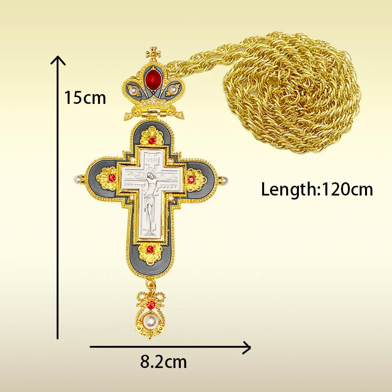 Pectoral Cross with White Stones