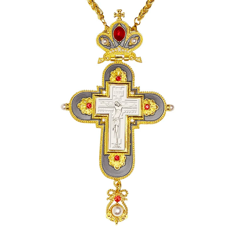 Pectoral Cross with White Stones
