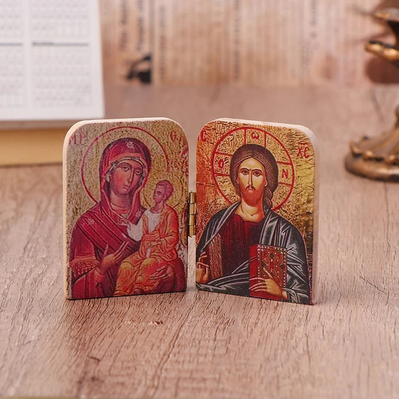 Travel Orthodox Icon of Jesus Christ and the Theotokos