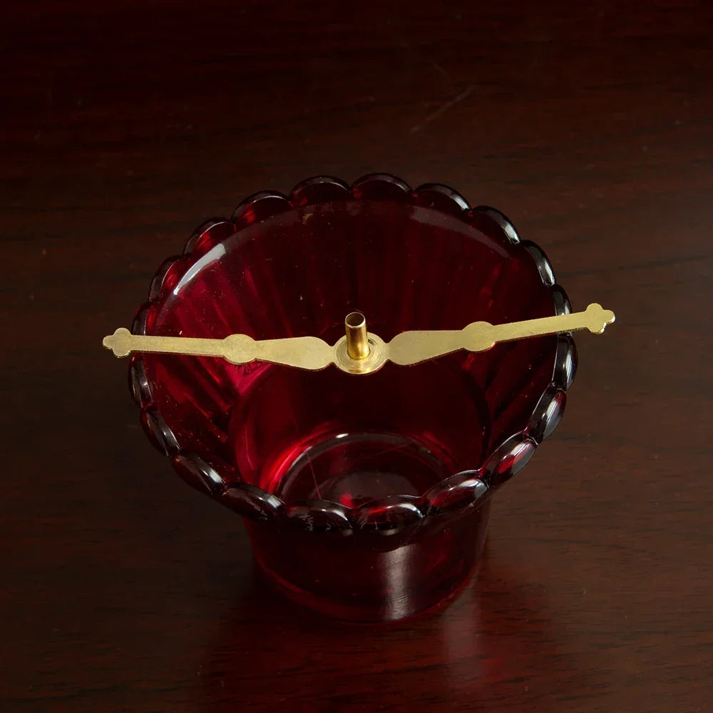 Gold Vigil Lamp With Blue Cross