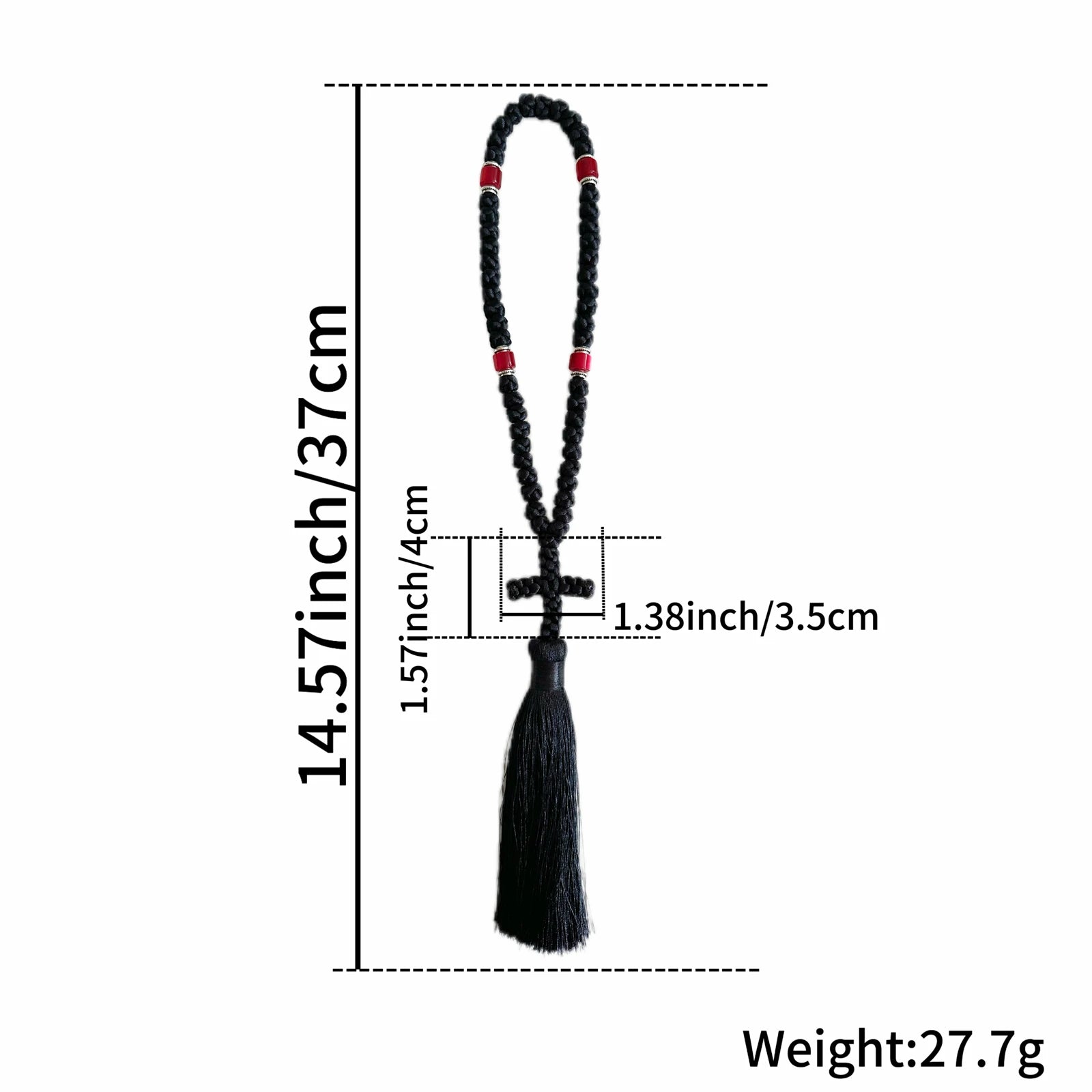 Handmade 50 knot Black Prayer Rope