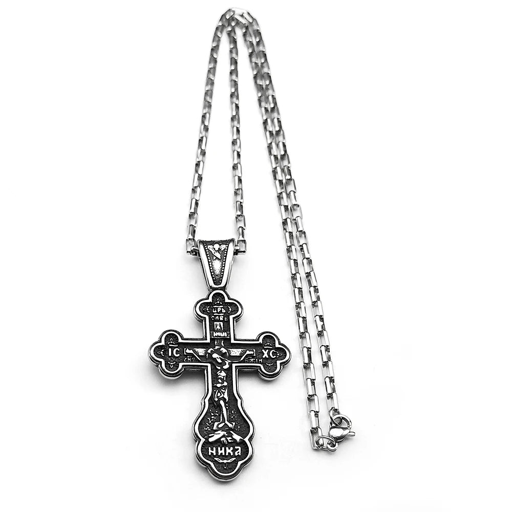 Orthodox Stainless Steel Cross Necklace