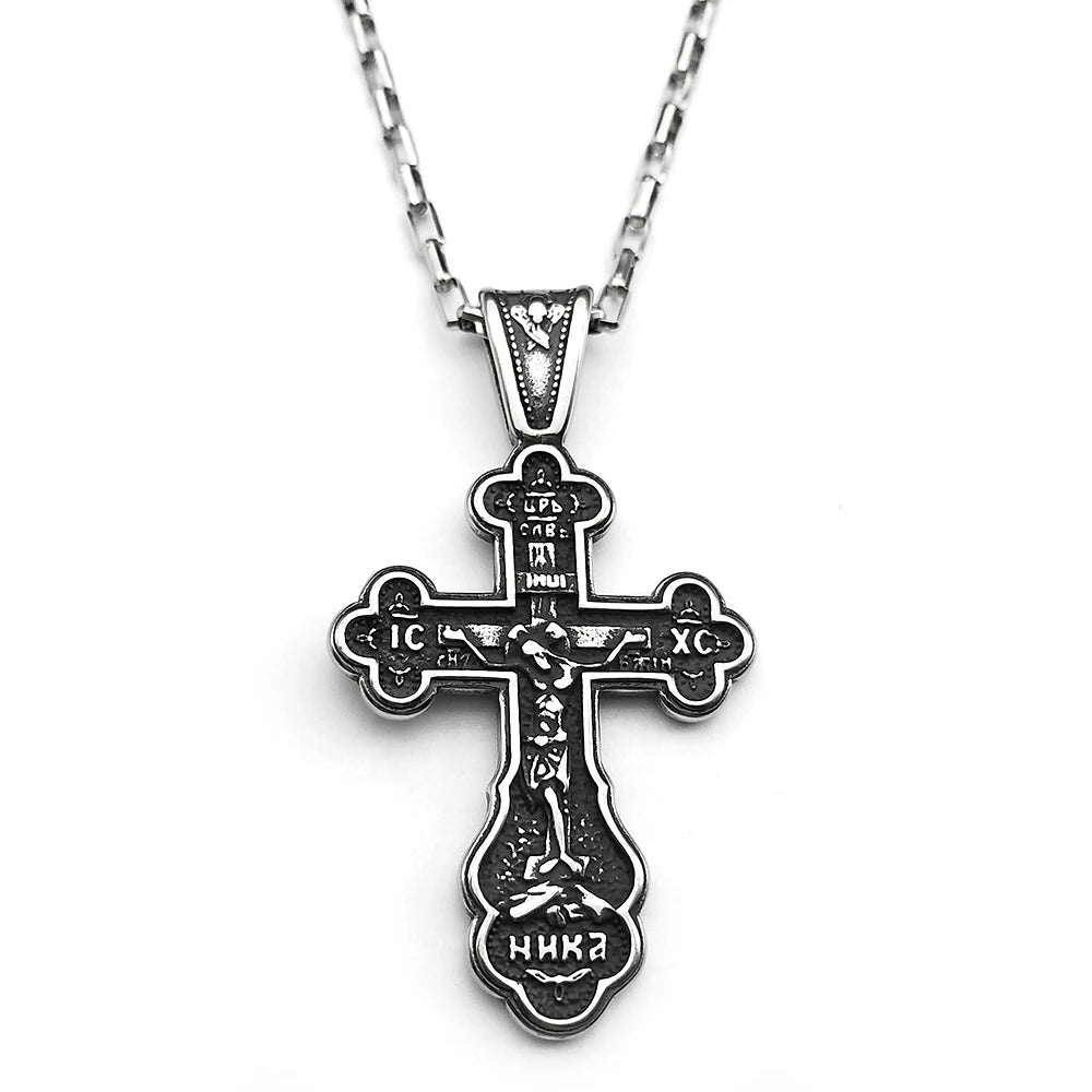 Orthodox Stainless Steel Cross Necklace