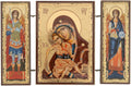 Orthodox Triptych Icon – Folding Wooden Byzantine Icon – Christian Religious Gift & Home Decor – Small Size 3.35" Tall (Panagia Axion Estin)